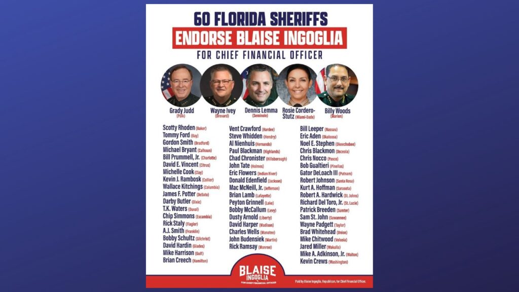 Florida CFO garners huge support from law enforcement