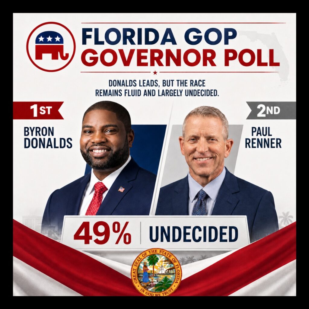 New Florida poll: Donald still in lead, but support is very weak. Paul Renner is firmly in 2nd place