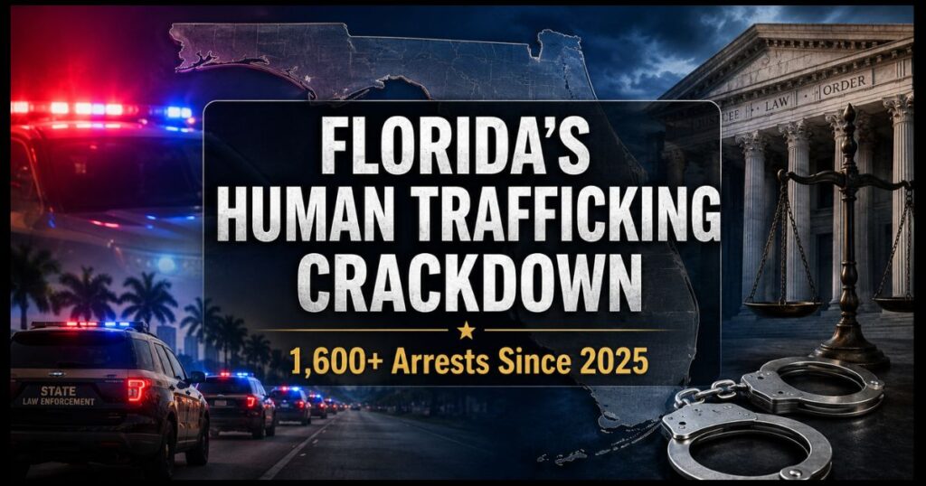 Florida announces record crackdown on human trafficking, with over 1,600 arrests since 2025