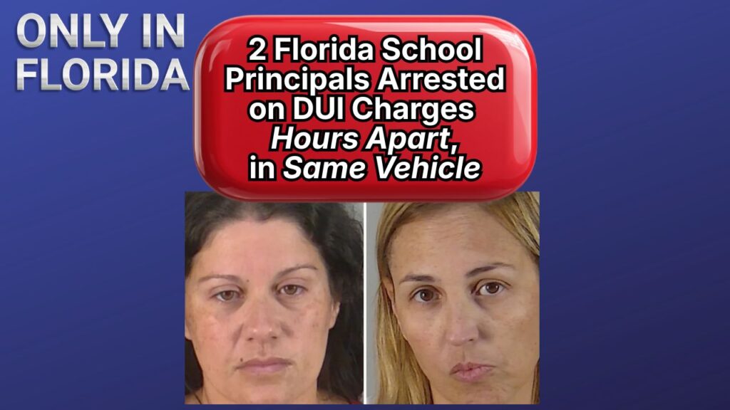 Two Florida school principals arrested on suspicion of drunk driving after driving in the same vehicle hours apart