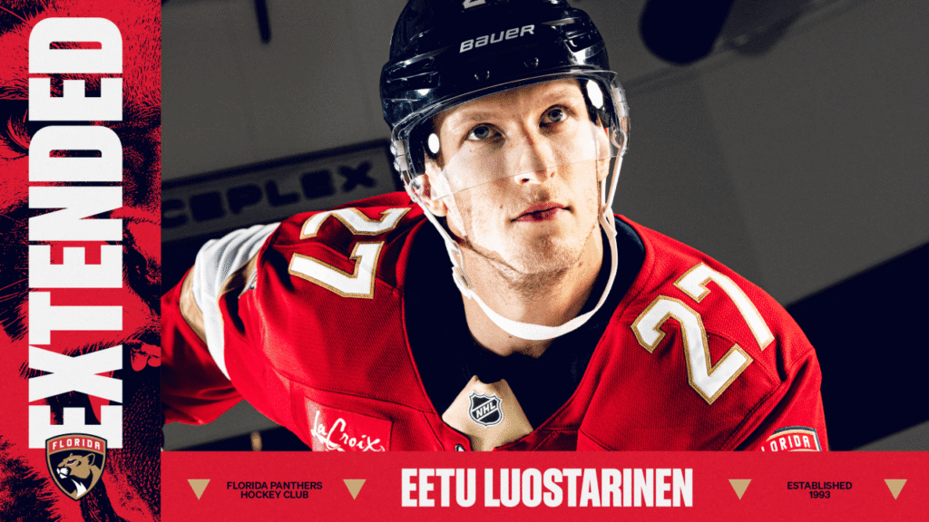 Florida Panthers agree to eight-year contract extension with forward Etu Luostarinen